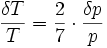 \frac{\delta T}{T} = \frac{2}{7} \cdot \frac{\delta p}{p}