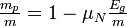 \textstyle \frac{m_p}{m}=1-\mu_N\frac{E_g}{m}