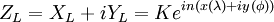 Z_L=X_L+iY_L=Ke^{in\left(x(\lambda)+iy(\phi)\right)}