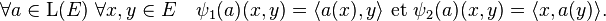 \forall a\in{\rm L}(E)~\forall x,y \in E \quad \psi_1(a)(x,y)=\langle a(x),y \rangle\text{ et }\psi_2(a)(x,y)=\langle x,a(y)\rangle.