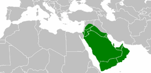 L'empire du califat d'Abou Bakr à son apogée, 634.