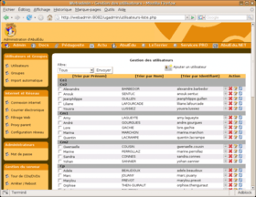 Interface d'administration (8.08)