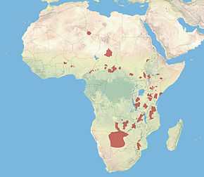 Description de l'image African Wild Dog Distrbution.jpg.