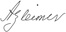 Signature de Aloysius Alzheimer