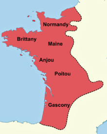 Carte montrant les territoires Plantagenêt