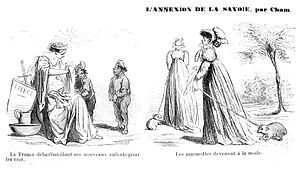 Caricatures de presse françaises sur les Savoyards en 1860