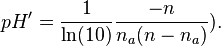 pH' = \frac{1}{\ln(10)}\frac{-n}{n_{a}(n-n_{a})}).