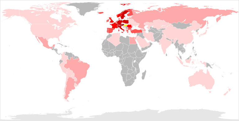 Carte mondiale colorée