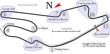 Illustration du circuit du Mans.