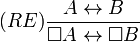 (RE) \frac{A \leftrightarrow B}{\Box A \leftrightarrow \Box B}