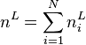 n^L = \sum_{i=1}^N n_i^L