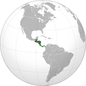 Carte de localisation de l'Amérique centrale