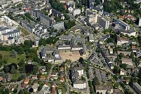 Vue aérienne du centre hospitalier de Chambéry