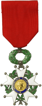 Photographie couleur de la médaille de Chevalier de la Légion d'honneur