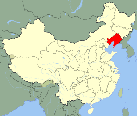 Carte indiquant la localisation du Liaoning (en rouge) à l'intérieur de la Chine