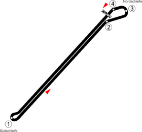 Illustration du tracé du circuit de l'Avus.