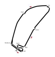 Illustration de l'ancien tracé de l'Hockenheimring.