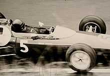 Jim Clark pilotant une Lotus 25 au Grand Prix d'Allemagne 1962.