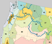 Les écorégions de niveau III dans le Nord-Ouest des États-Unis selon l'agence de protection de l'environnement des États-Unis