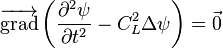 \overrightarrow{\mathrm{grad}}\left(\frac{\partial^2 \psi}{\partial t^2}-C_L^2\Delta\psi\right)=\vec{0}