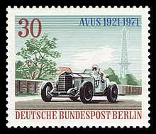 Timbre poste illustrant une Mercedes-Benz SS.