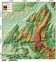 Carte topographique du massif