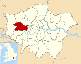 Carte de localisation du district dans le Grand Londres.