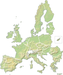 Carte topographique de l'Union européenne.