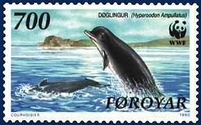 Description de l'image Faroe stamp 200 Hyperoodon ampullatus.jpg.