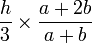 \frac h3\times\frac{a+2b}{a+b}