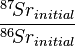 \frac{{}^{87}\!Sr_{initial}}{{}^{86}\!Sr_{initial}}