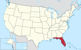 Carte des États-Unis avec la Floride en rouge.SurnomThe Sunshine StateEn français : « L'État ensoleillé »DeviseIn God We Trust« En Dieu nous avons foi »