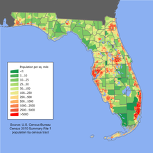  Carte des densités en Floride.