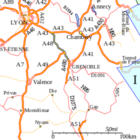 Le tracé de l'autoroute A48