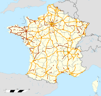 Carte du réseau autoroutier français en 2012