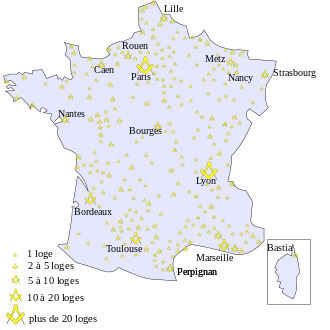 carte d'implantation des loges en France