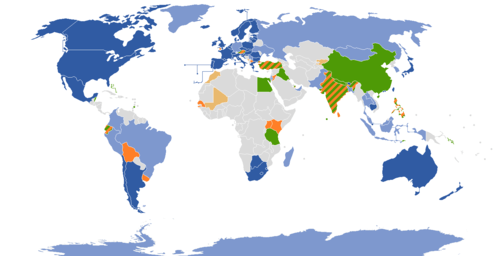 Carte de la couverture du service Google Street View