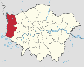 Carte de localisation du district dans le Grand Londres.