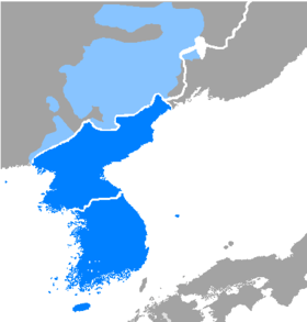 Répartition du coréen.