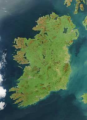 Image satellite de l'Irlande.