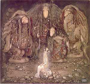 Trolls et princesse, illustration de John Bauer