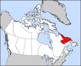 Localisation du Labrador au Canada (frontière du Conseil Privé 1927)