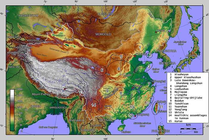 Carte géographique de la Chine.