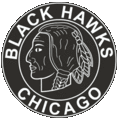 Logo original noir et blanc des Blackhawks