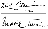 Signature de Mark Twain