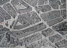 Ancien plan du quartier de Paris où est né Molière