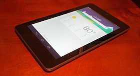 La tablette Nexus 7 utilisant Google Now.
