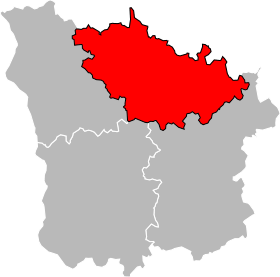Situation de l'arrondissement de Clamecy dans le département Nièvre.