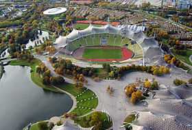 Vue aérienne d'un stade