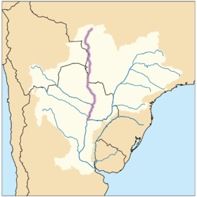 Le cours du río Paraguay au sein du bassin du rio Paraná.